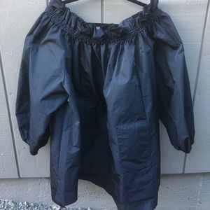 BCBG Maxazria Mini Off Shoulder Swing Dress Black